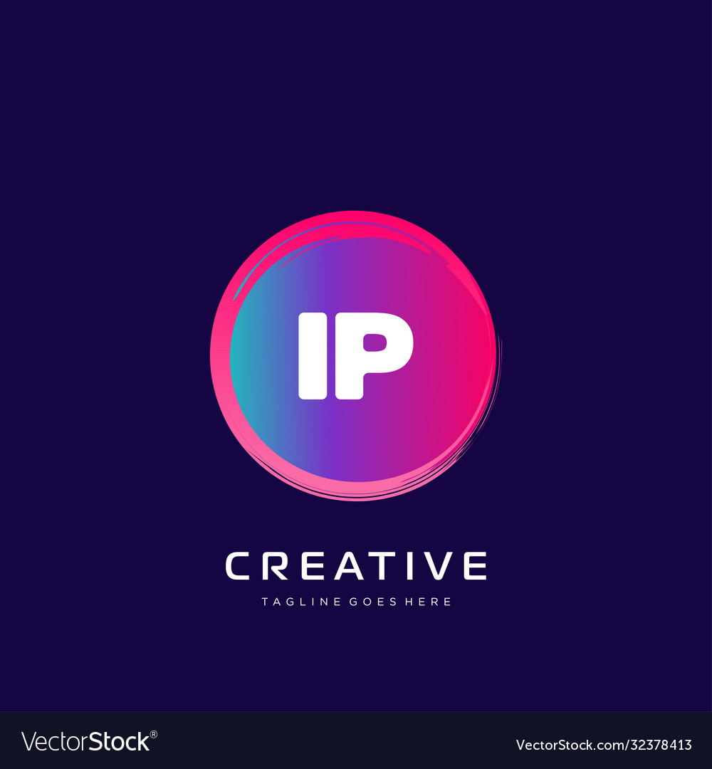 Ip initial logo with colorful template