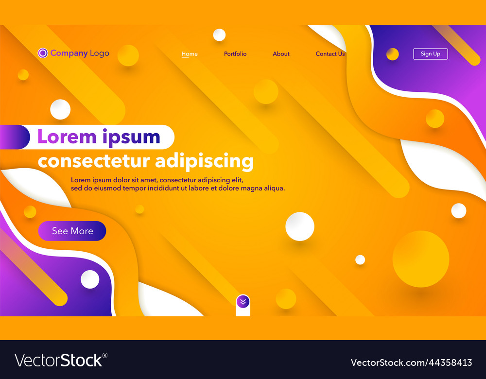 Landing page abstract background website template vector image Landing page abstract background website template