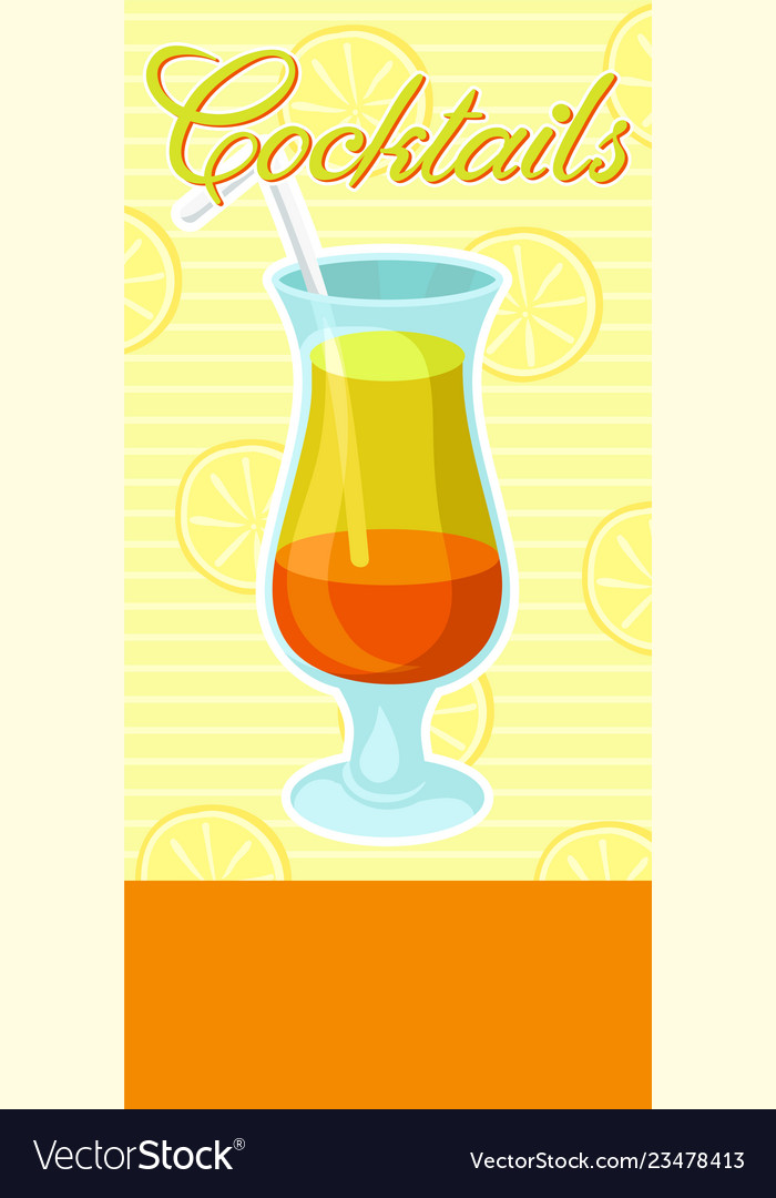 Layered orange and yellow alcoholic cocktail