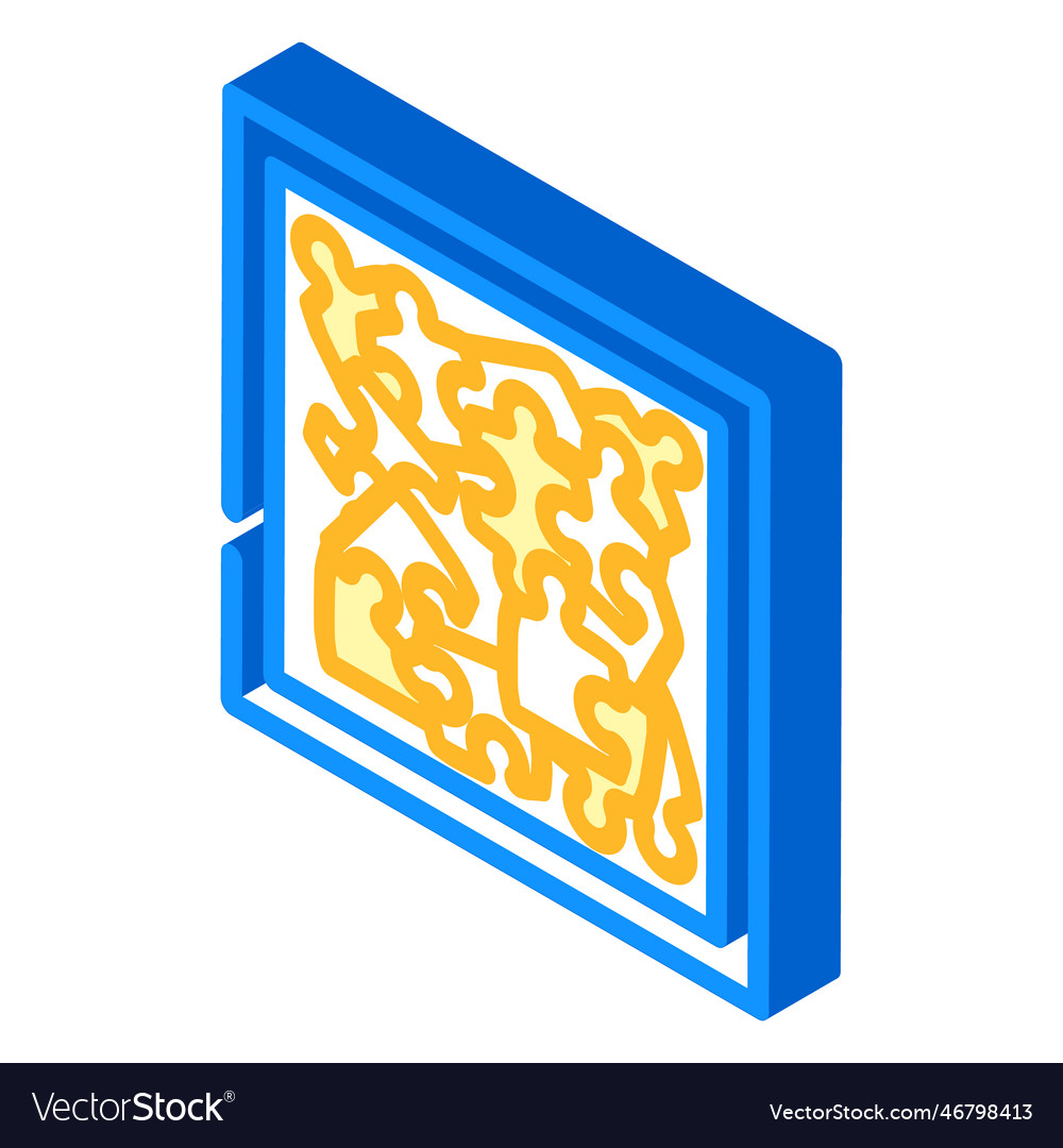 Puzzle game board table isometric icon
