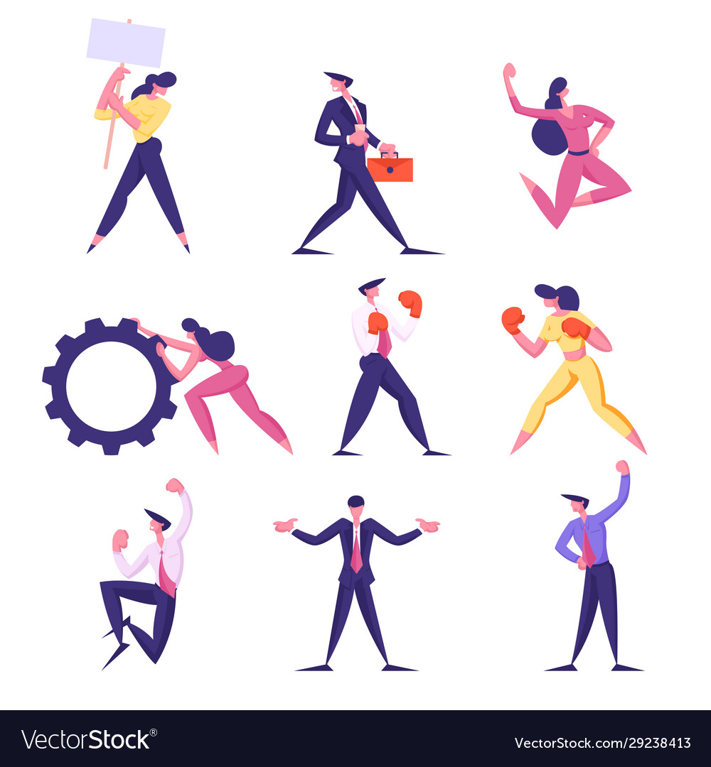 Set businesspeople male and female characters vector image Set businesspeople male and female characters