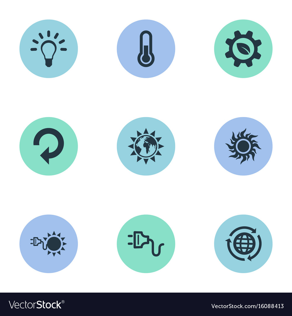 Set of simple ecology icons