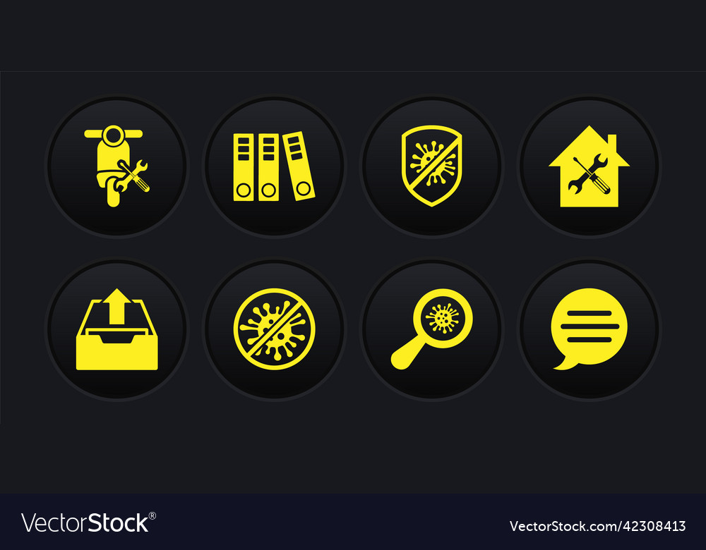 Set upload inbox house service stop virus Vector Image Set upload inbox house service stop virus