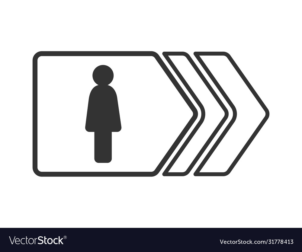 Signpost mit einer Frau Silhouette isoliert