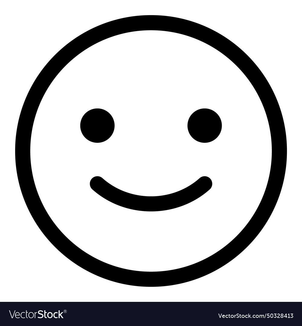 Smile emoji face flat icon isolated on white Vector Image