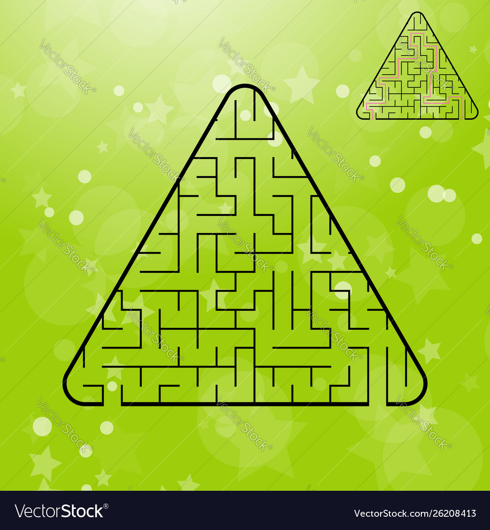 Triangular maze for children the game vector image Triangular maze for children the game