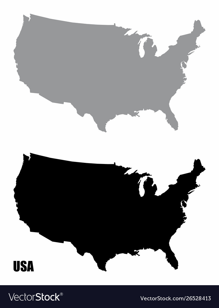 USA Silhouette Map