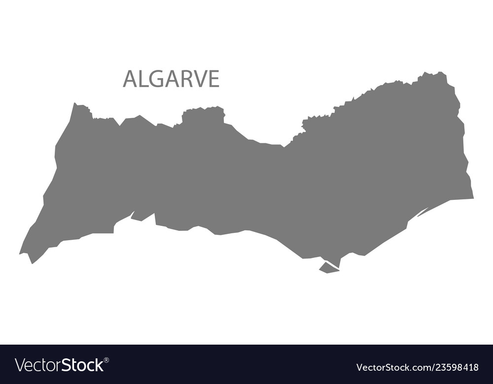 Algarve portugal map grey Royalty Free Vector Image