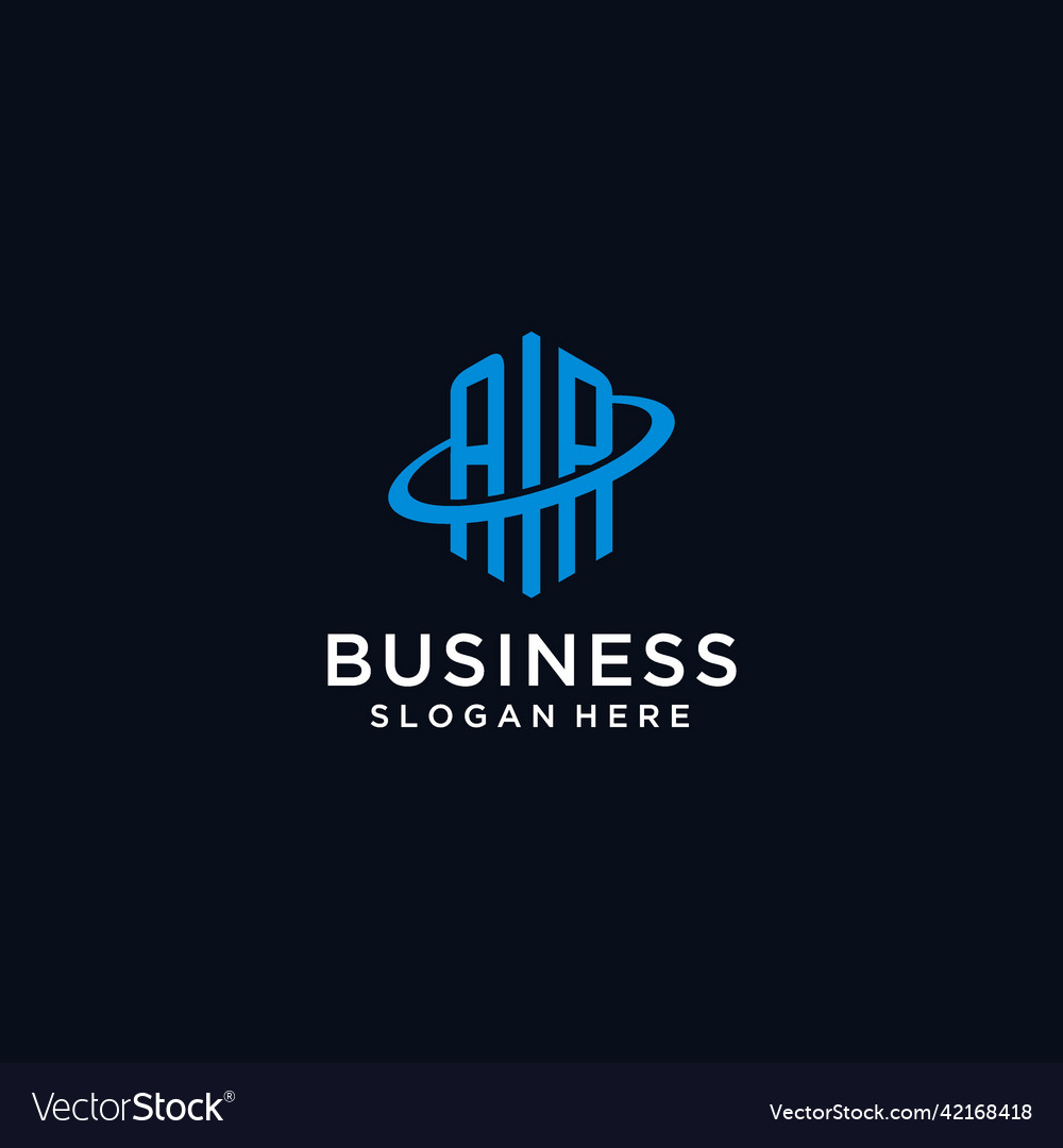 Ar initial monogram logo with hexagonal shape