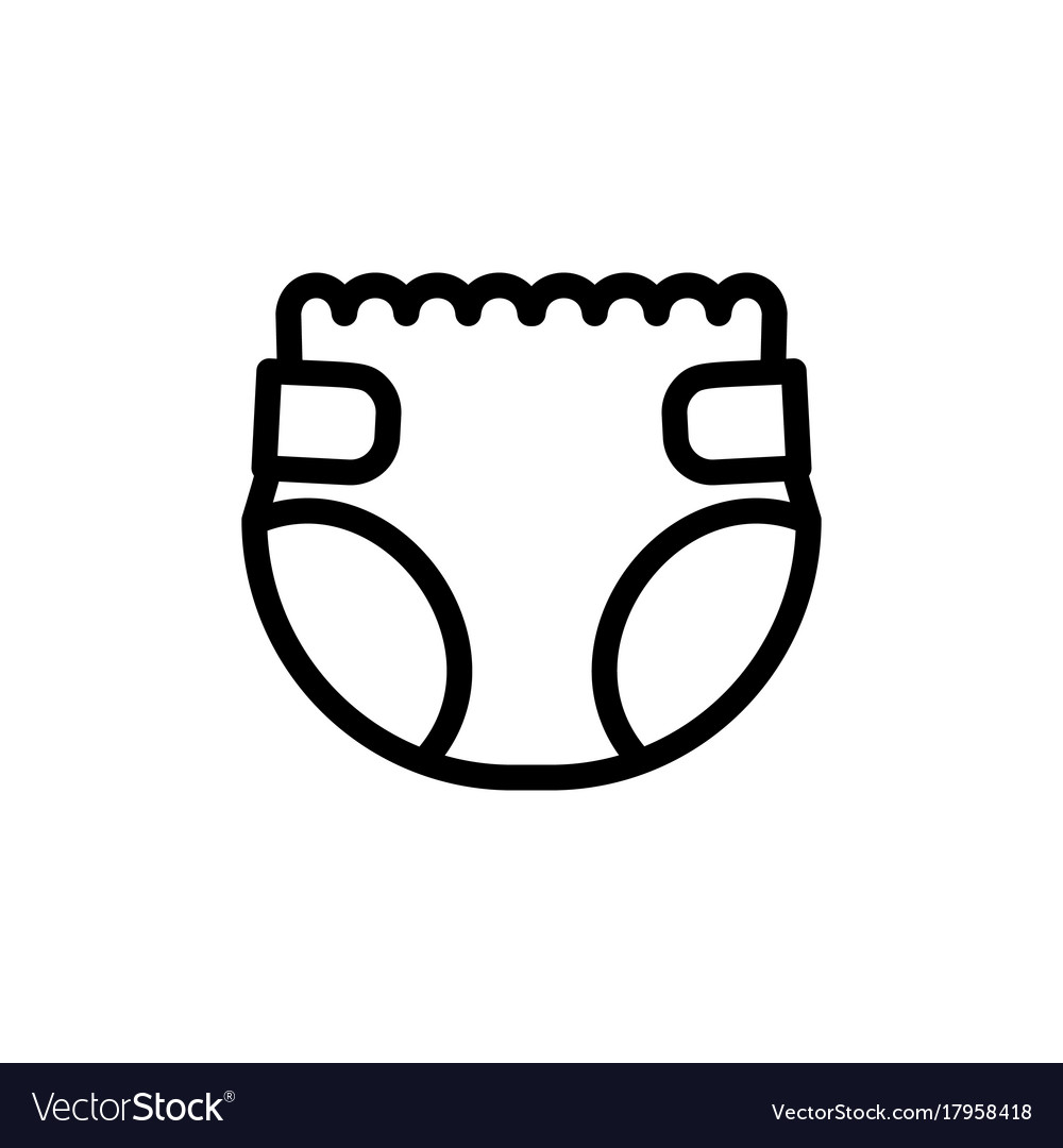 Download Baby diaper thin line icon outline symbol baby Vector Image