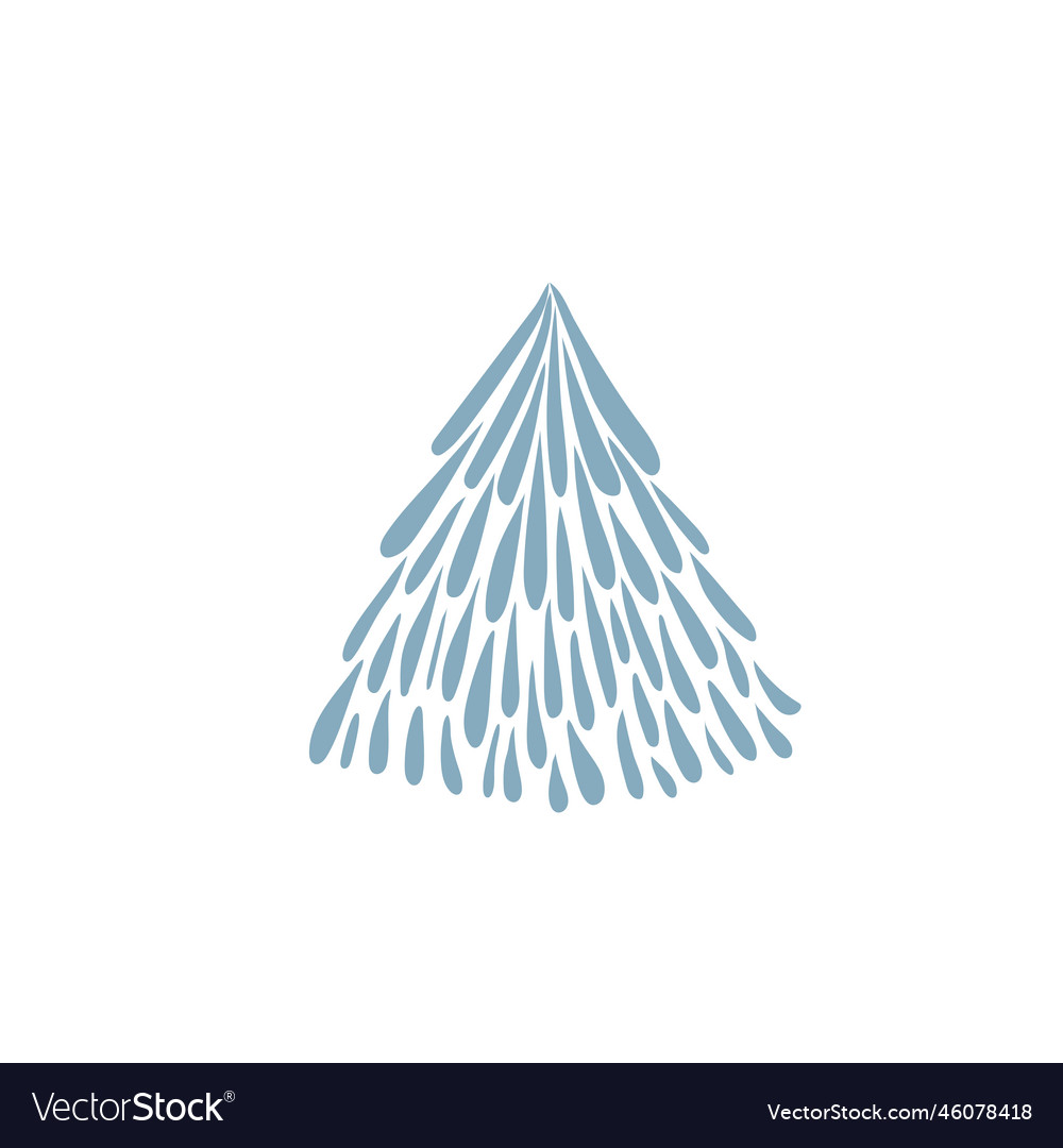 Blue christmas tree isolated on white background