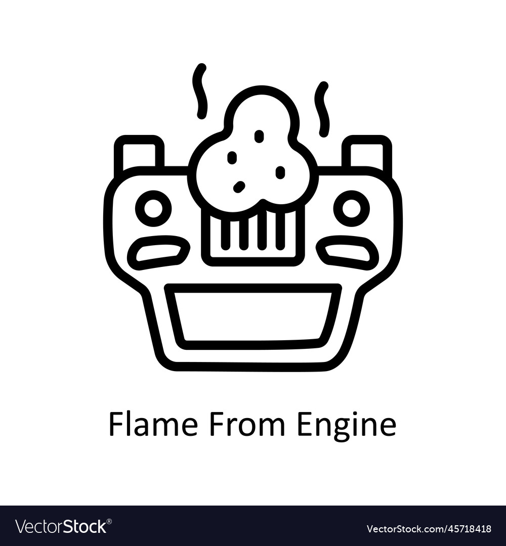 Car flame outline icon design Royalty Free Vector Image