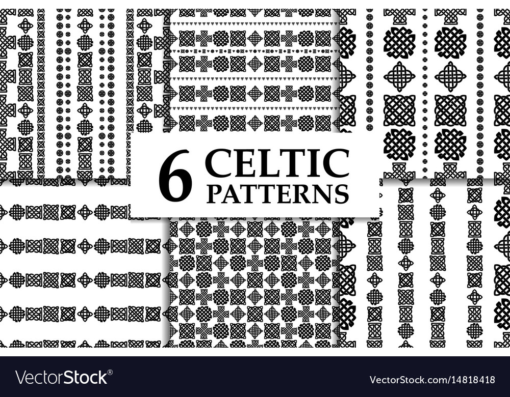 Celtic knot seamless pattern set