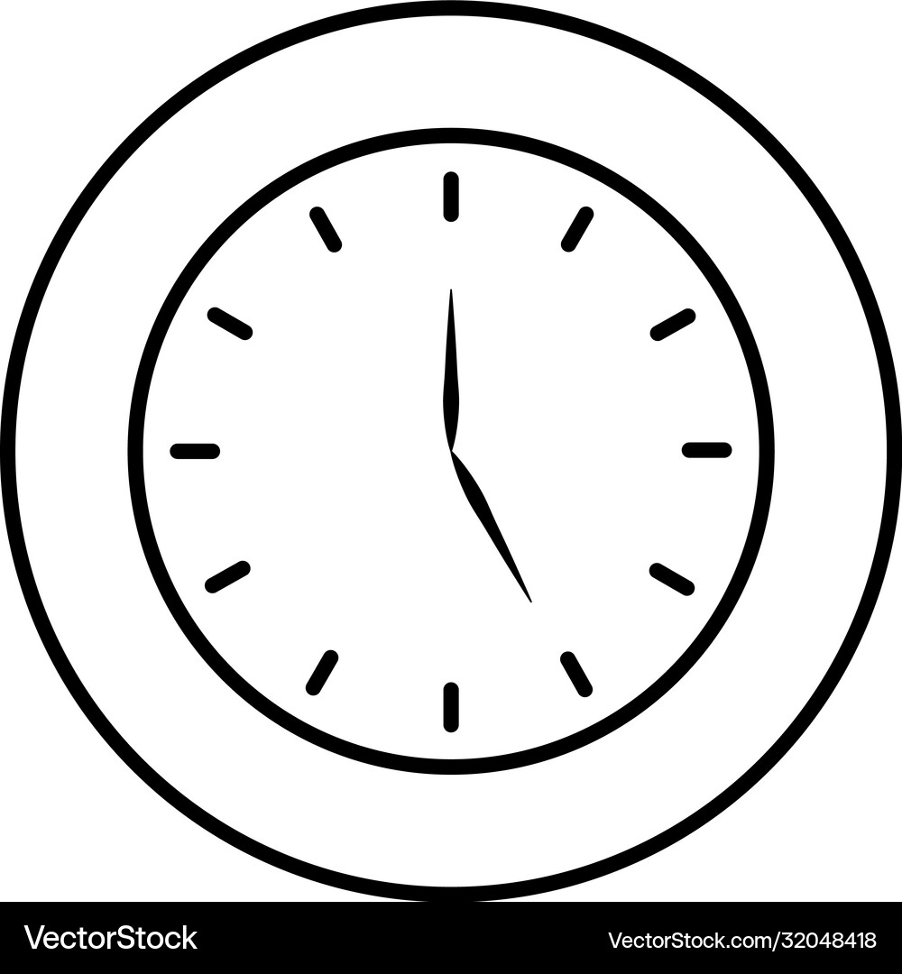 Clock time icon line style Royalty Free Vector Image