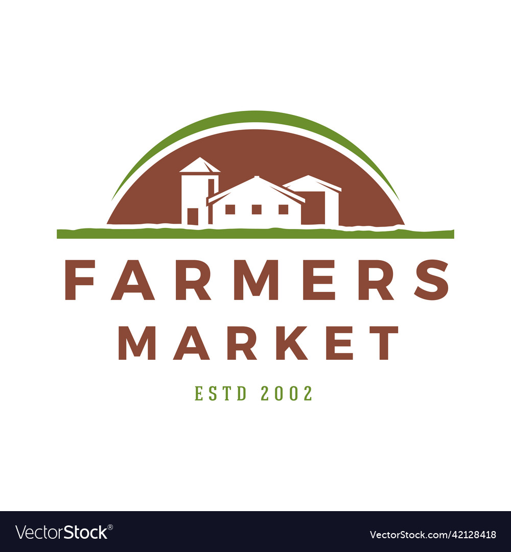 Farmers market logo template Royalty Free Vector Image