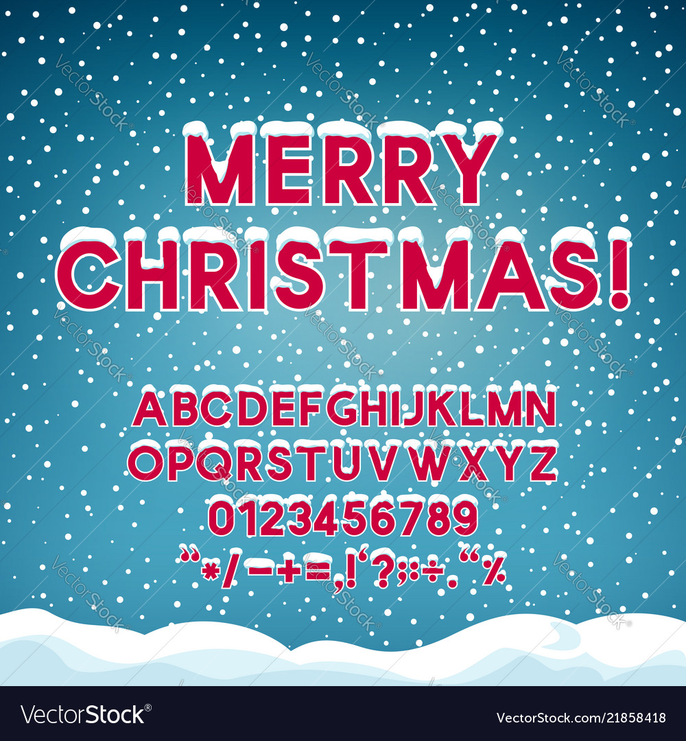 Festive winter background with alphabet Royalty Free Vector