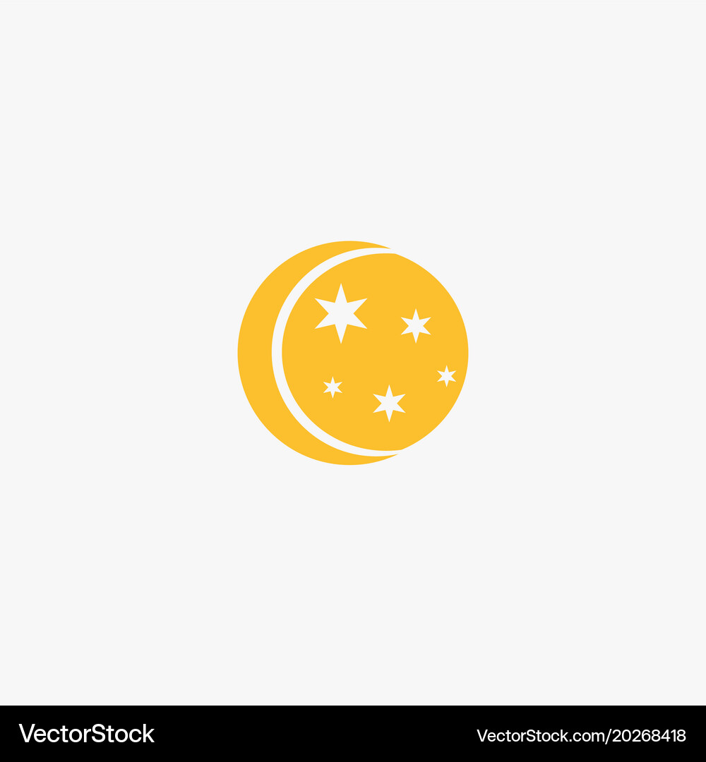 Flat moon icon Royalty Free Vector Image - VectorStock