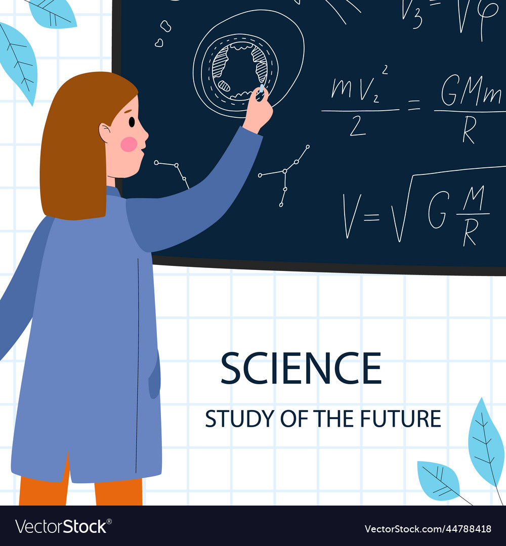 Flat science posts set Vector Image Flat science posts set