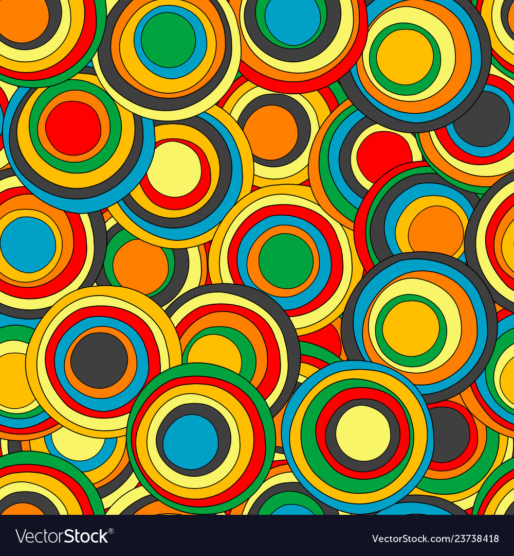 Geometrical seamless pattern with colorful circles