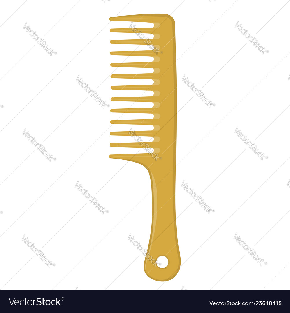 Gold-Haarkamm isoliert auf weiß vector image Gold-Haarkamm isoliert auf weiß