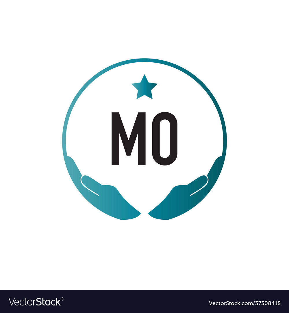 Initial letter mo hand care logo design template