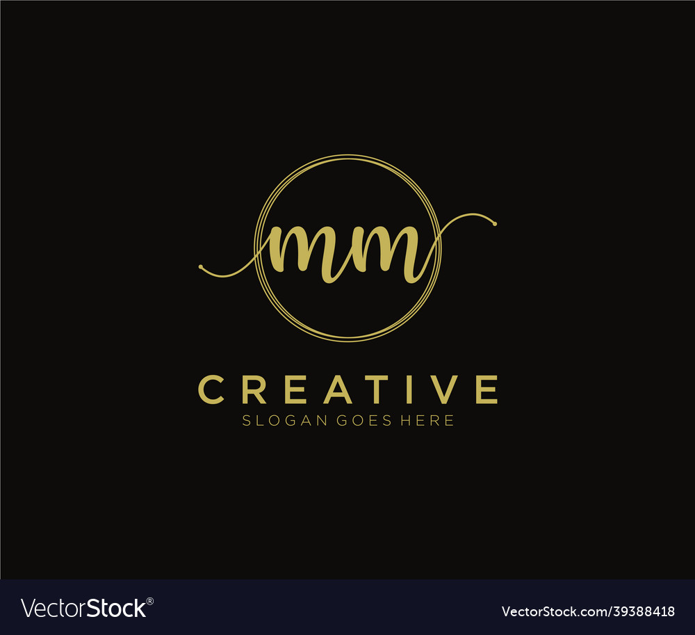 Initial mm feminine logo beauty monogram