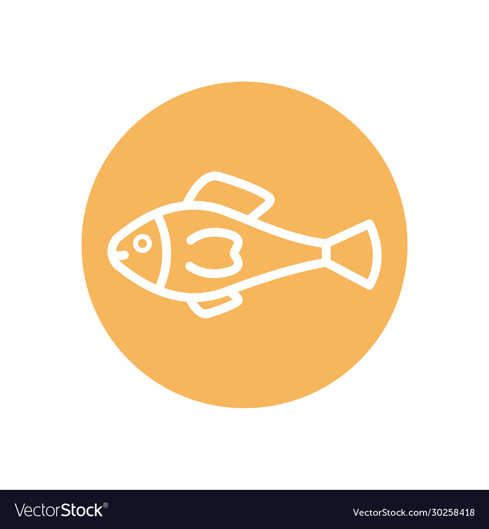 Isolated fish line block style icon design