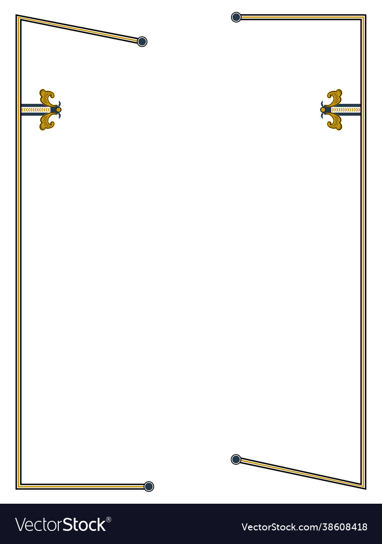Line simple frame for certificate straight border