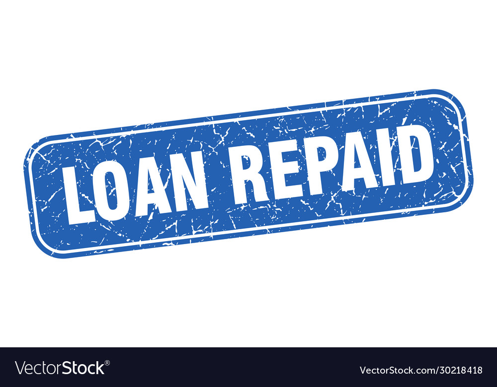 Loan Repaid Stempel quadratisch grungy blau