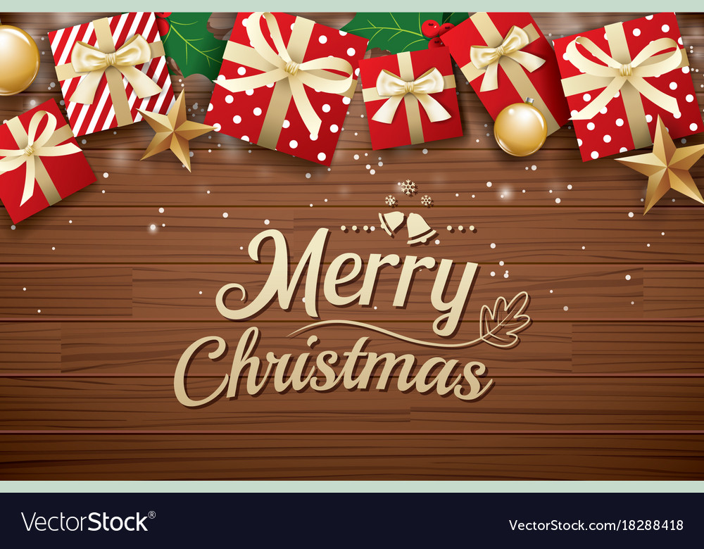 Merry Christmas Poster Background Design Template Vector Image