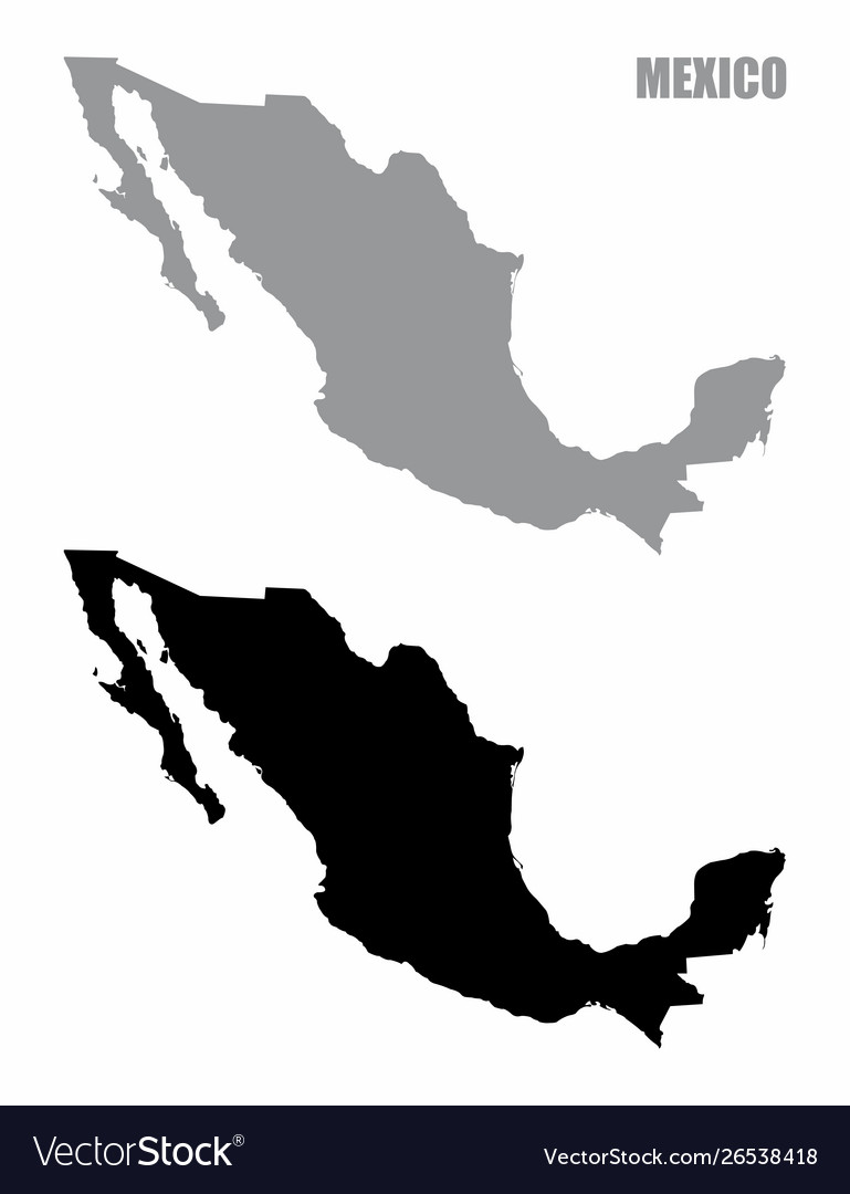 Mexico Silhouette Maps Royalty Free Vector Image