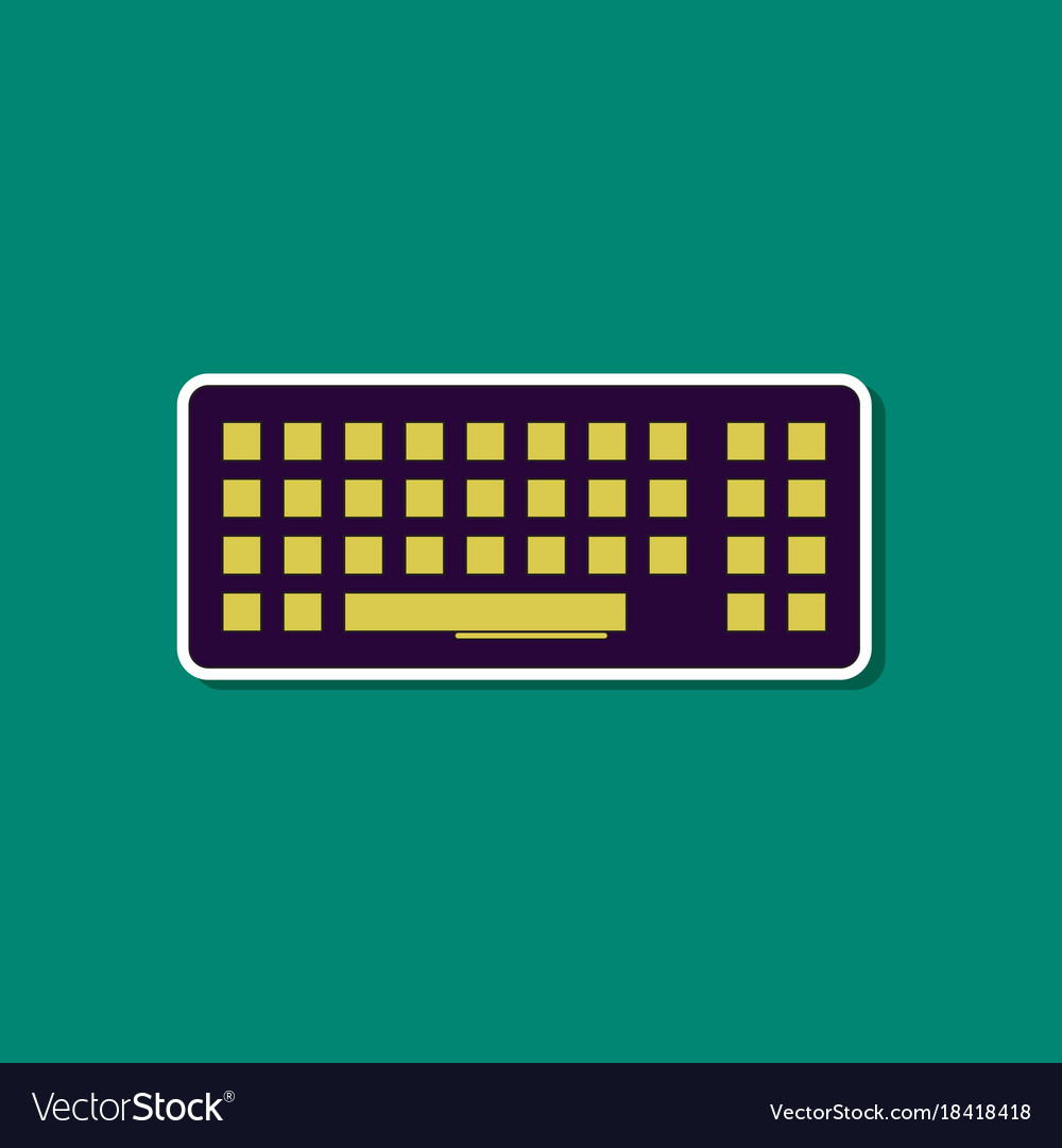 Paper sticker on background of computer keyboard