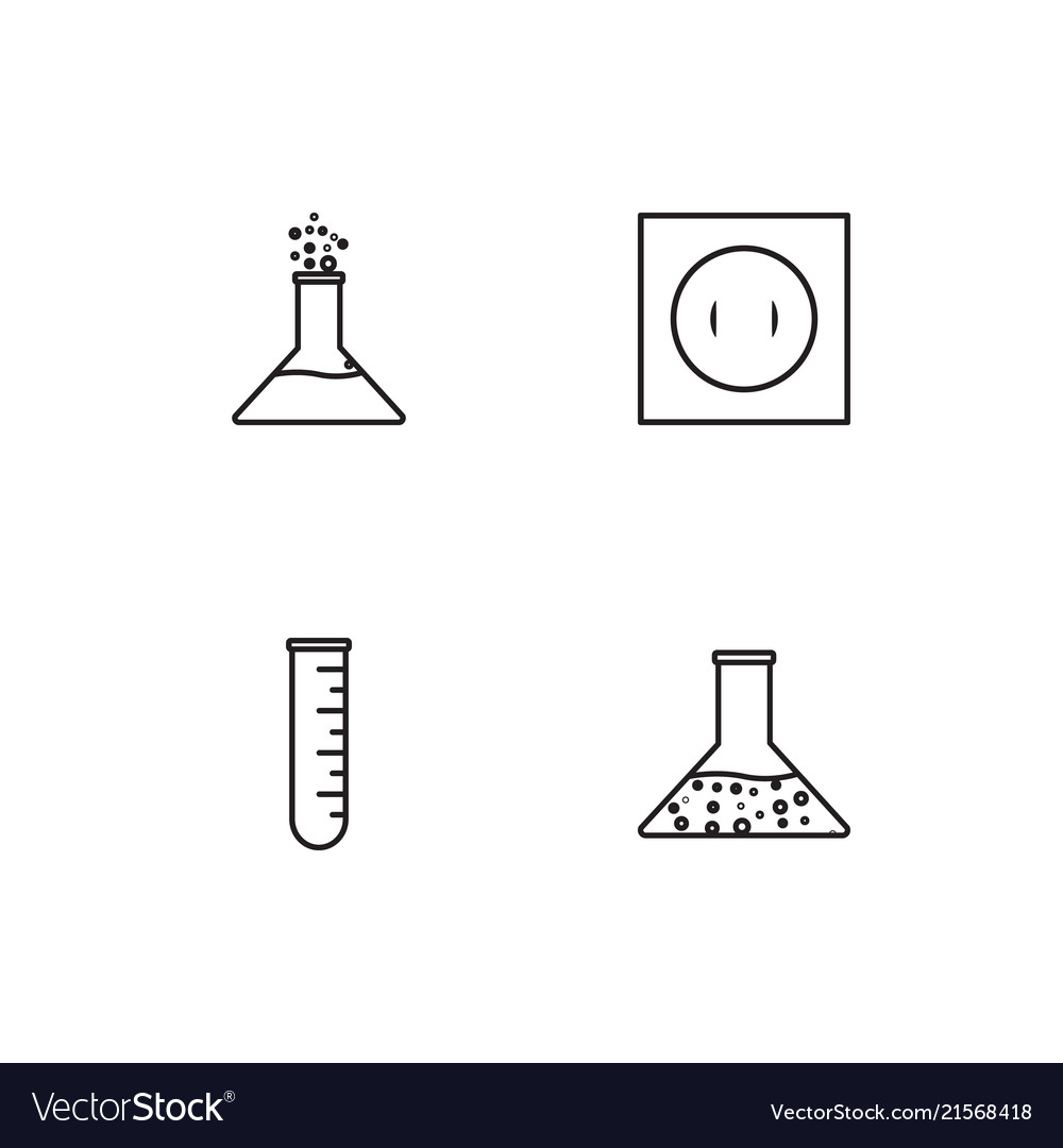 Science linear icons set simple outline