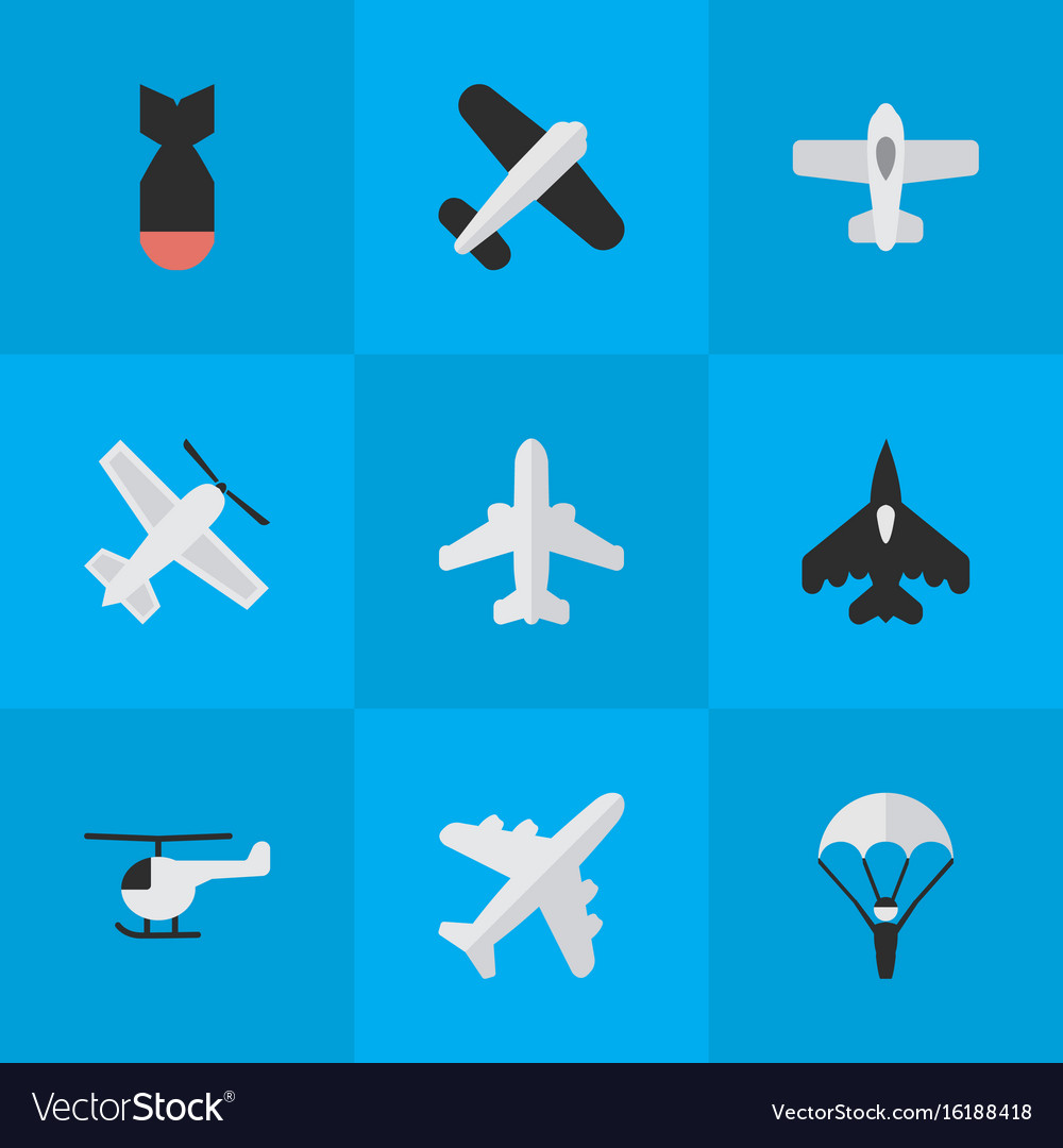 Set of simple plane icons