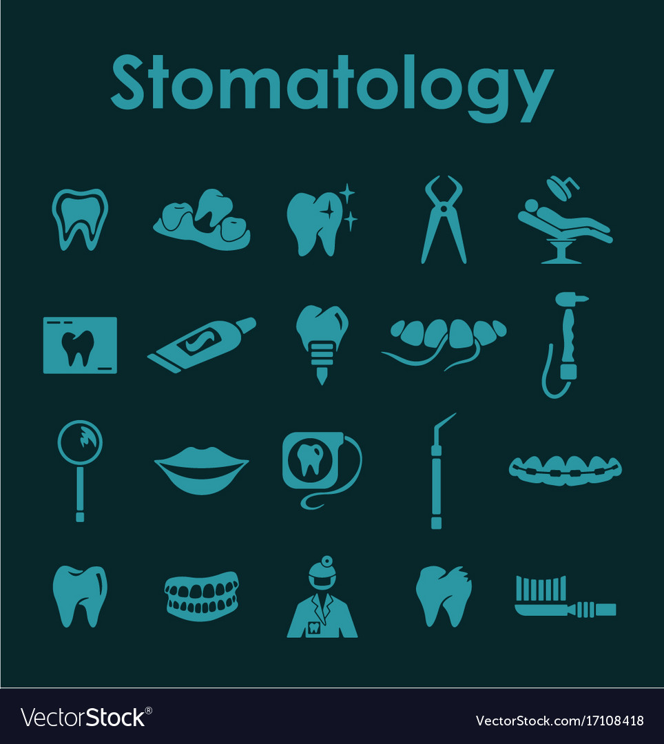 Set of stomatology simple icons