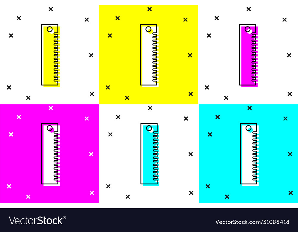 Set ruler icon isolated on color background vector image Set ruler icon isolated on color background