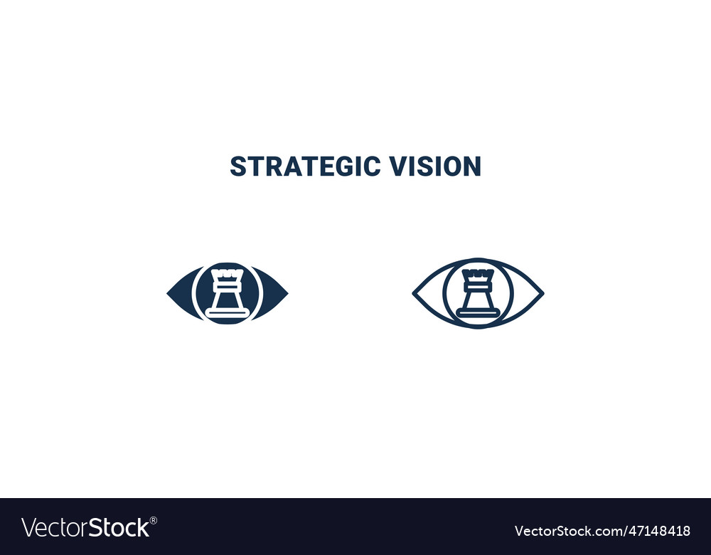 Strategic vision icon outline and filled Vector Image