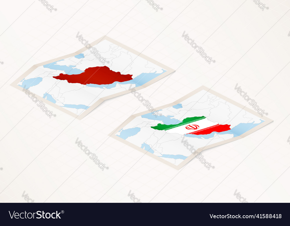 Two versions of a folded map iran