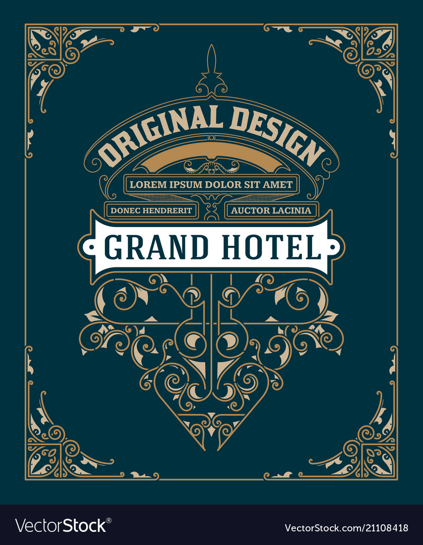 Vintage logo template hotel restaurant business Vector Image