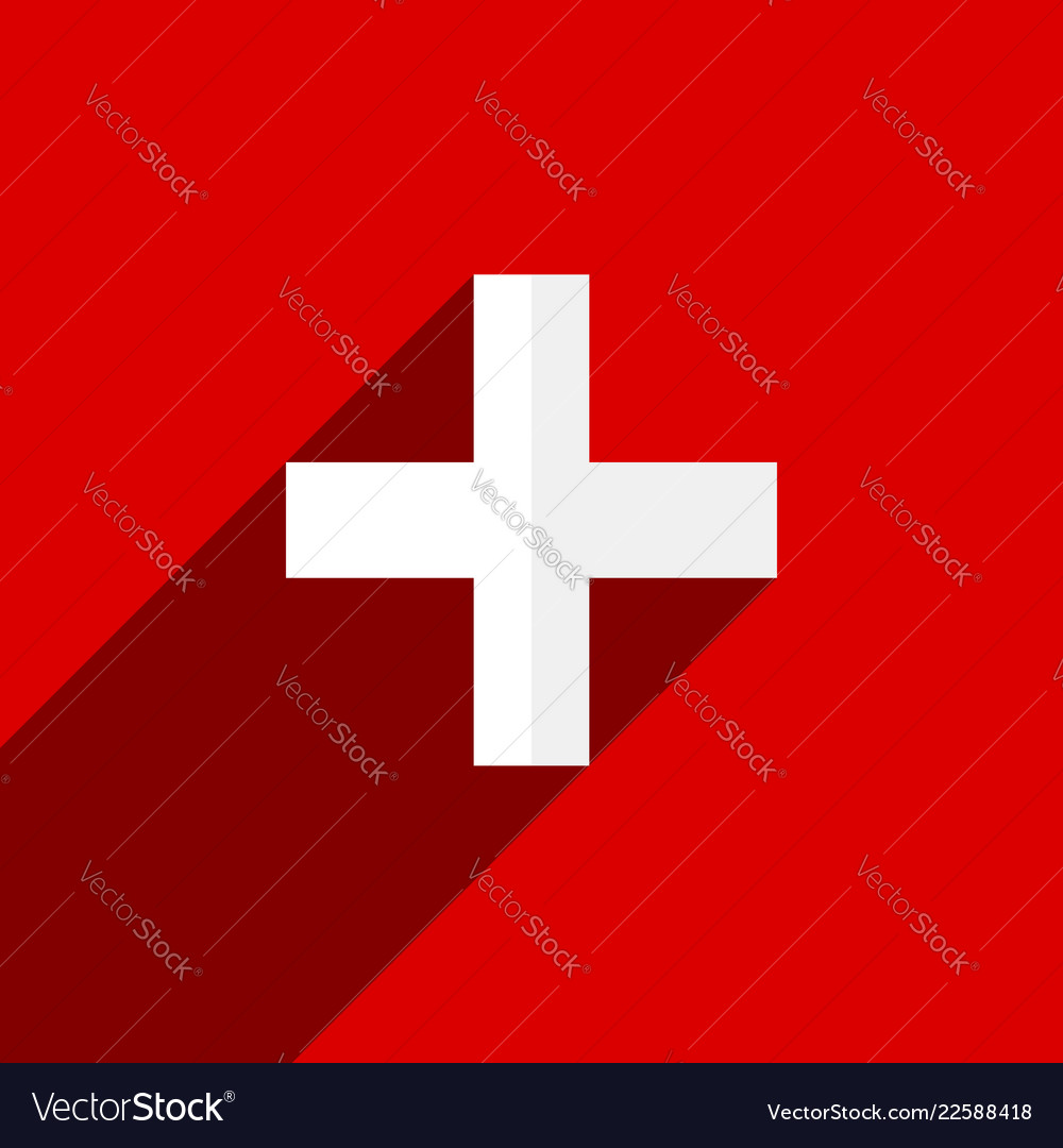 White plus cross symbol with shadow on backdrop