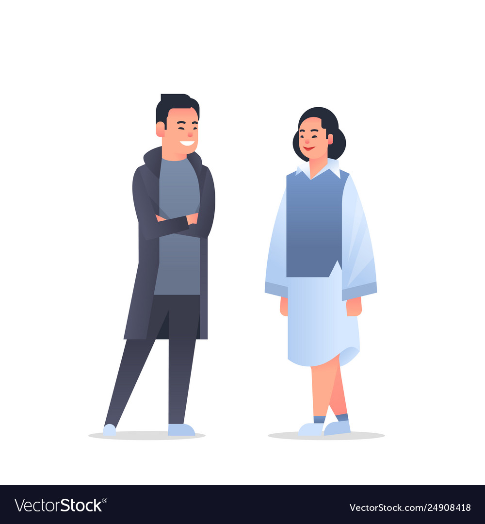 Young asian couple wearing casual clothes happy Vector Image