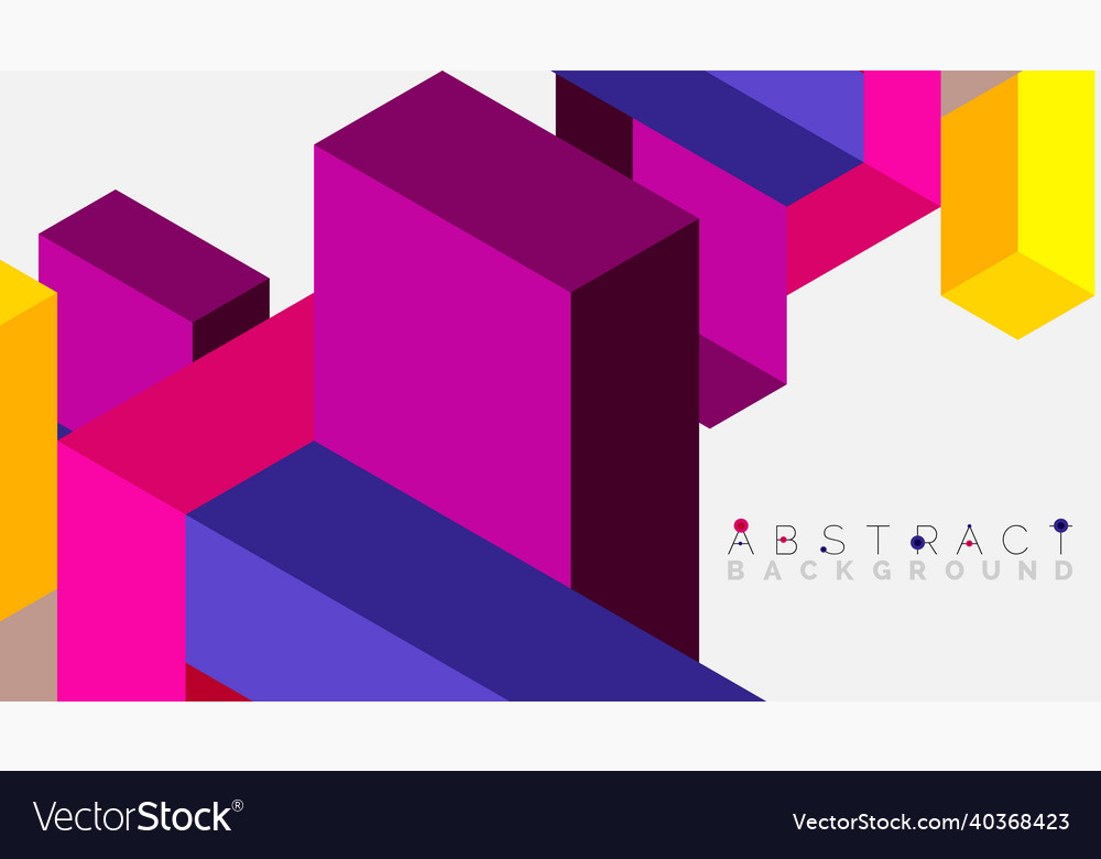 Abstract background 3d cubes cubic elements vector image Abstract background 3d cubes cubic elements