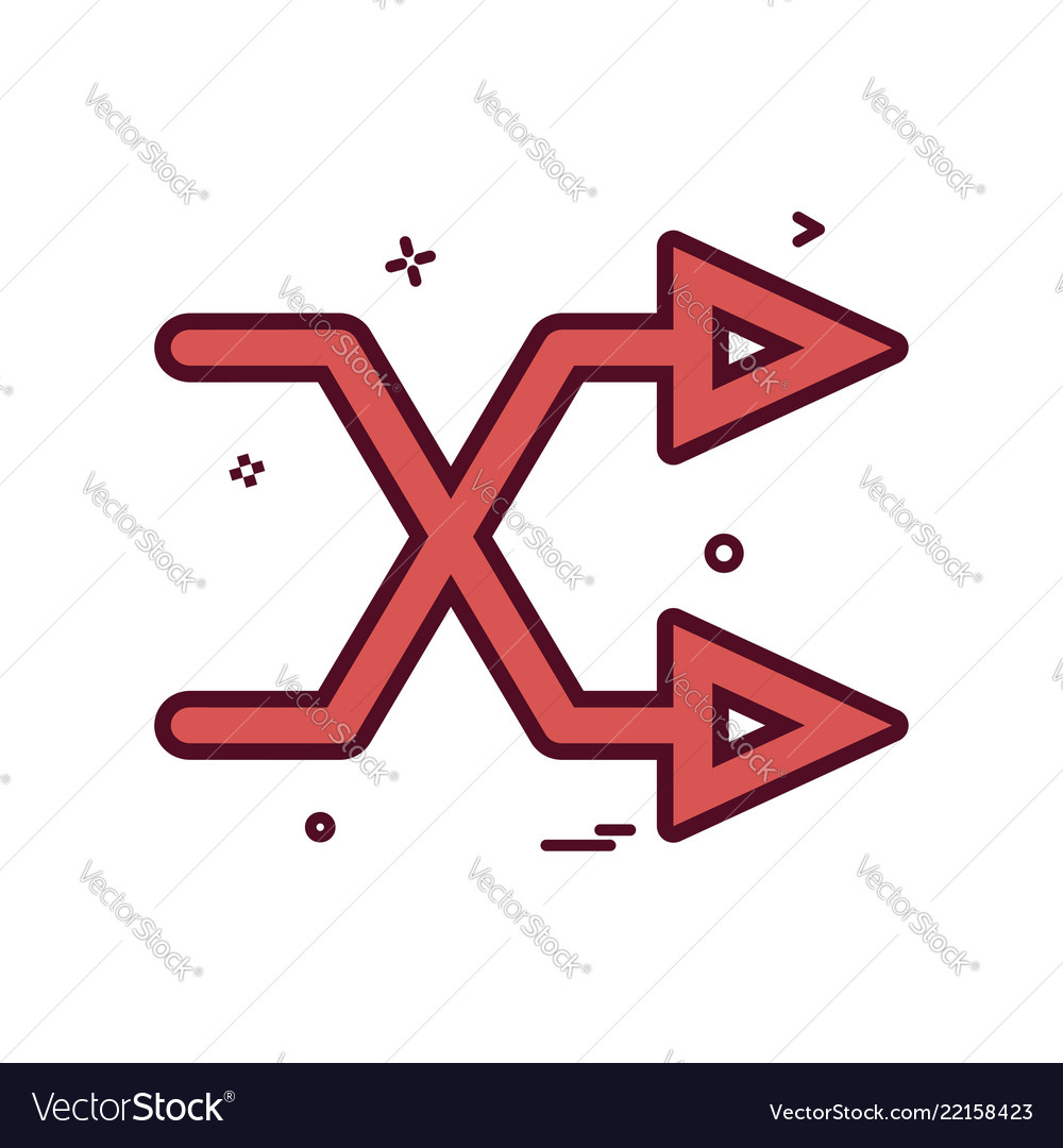 Arrow direction intersecting right two icon design vector image Arrow direction intersecting right two icon design