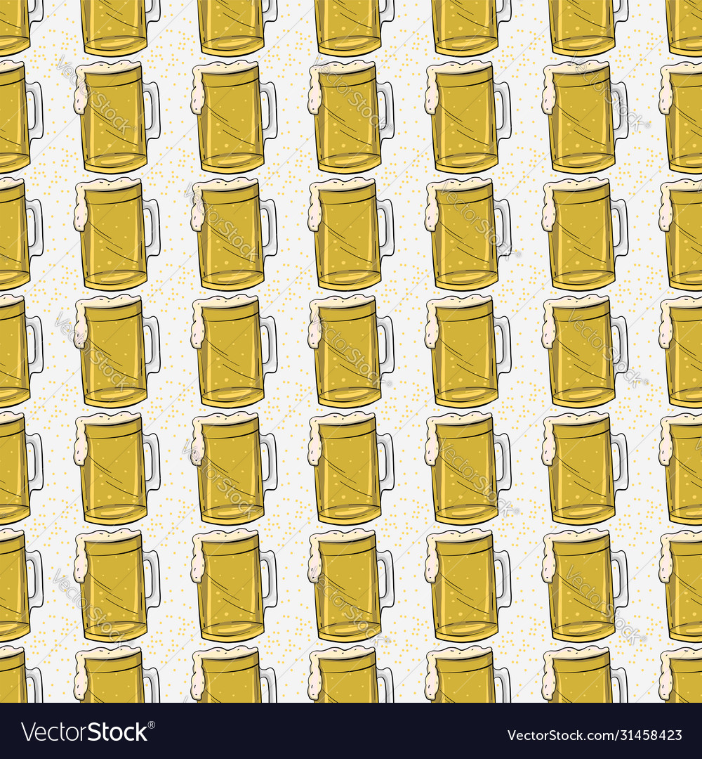 Beer pattern on white background