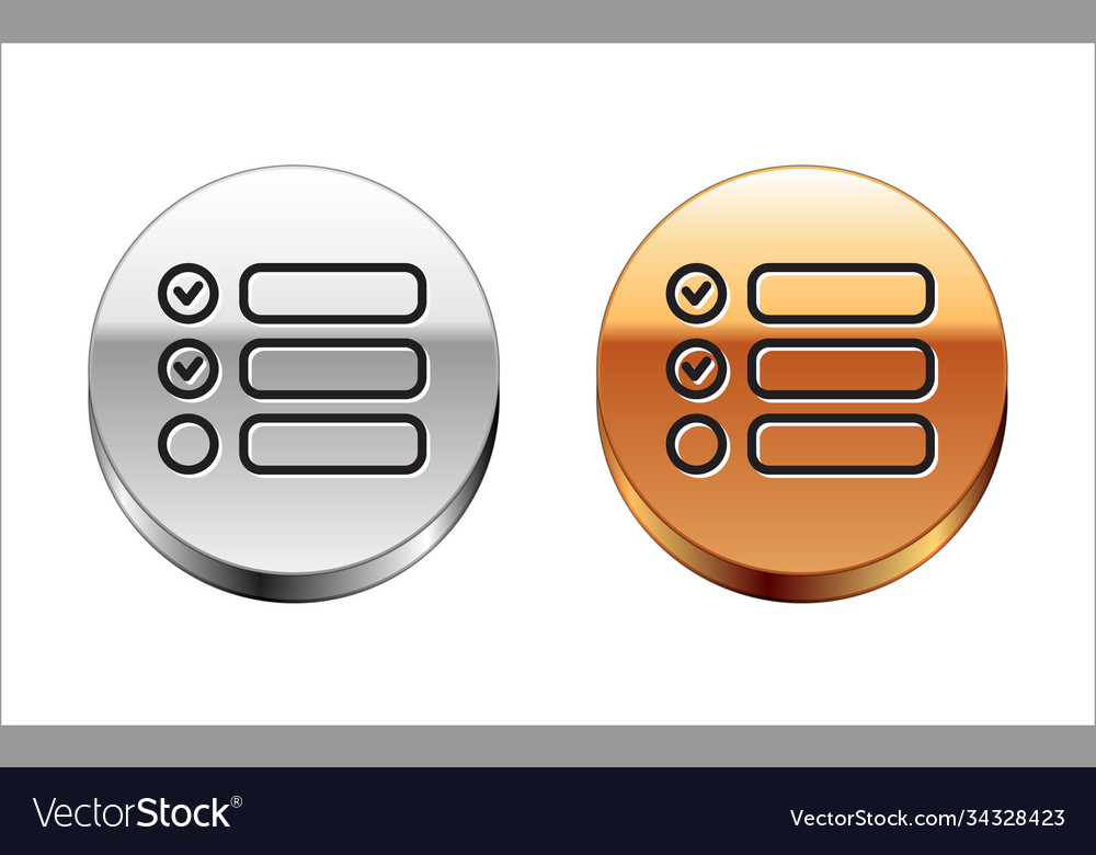 Black line task list icon isolated on white