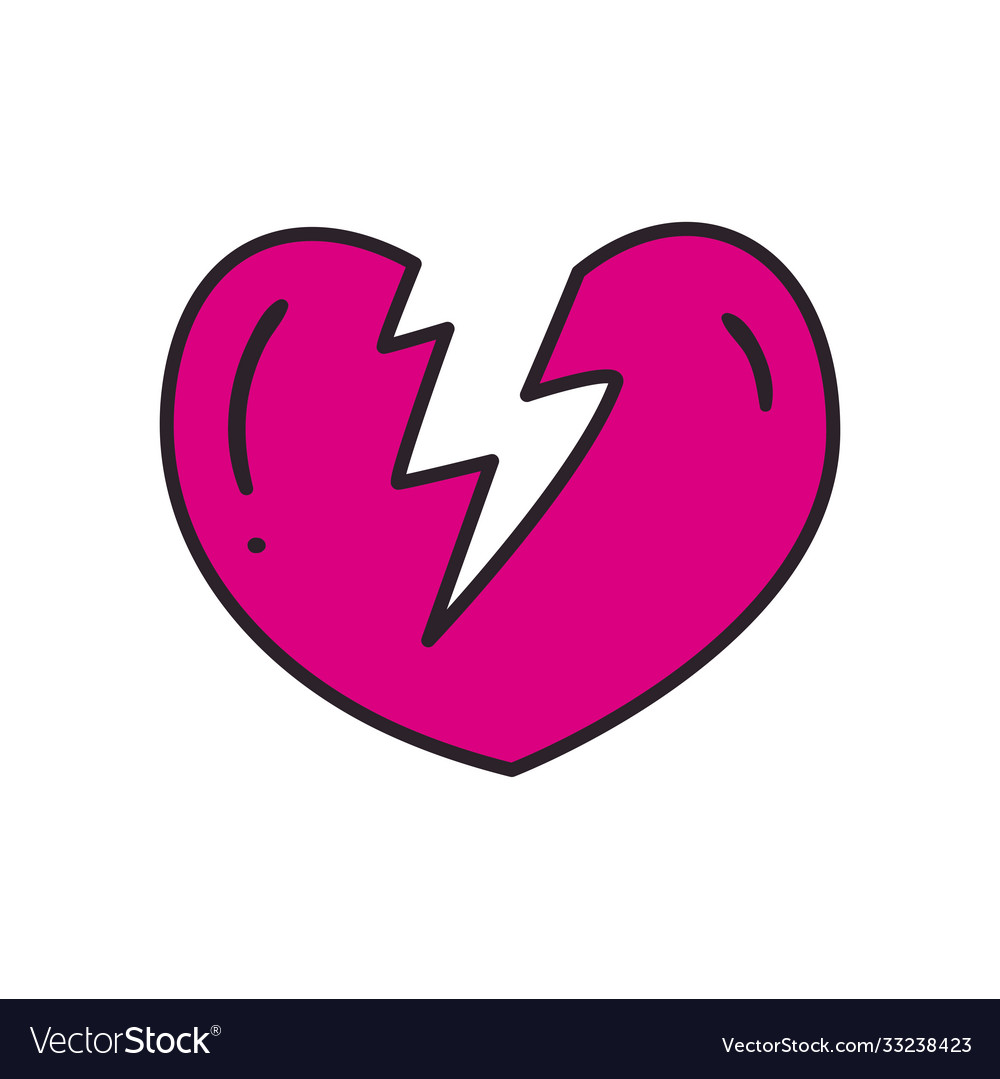 Broken heart line and fill style icon Royalty Free Vector