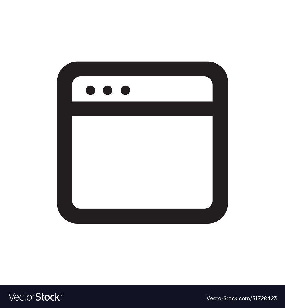 Browser icon simple sign for web site and mobile vector image Browser icon simple sign for web site and mobile