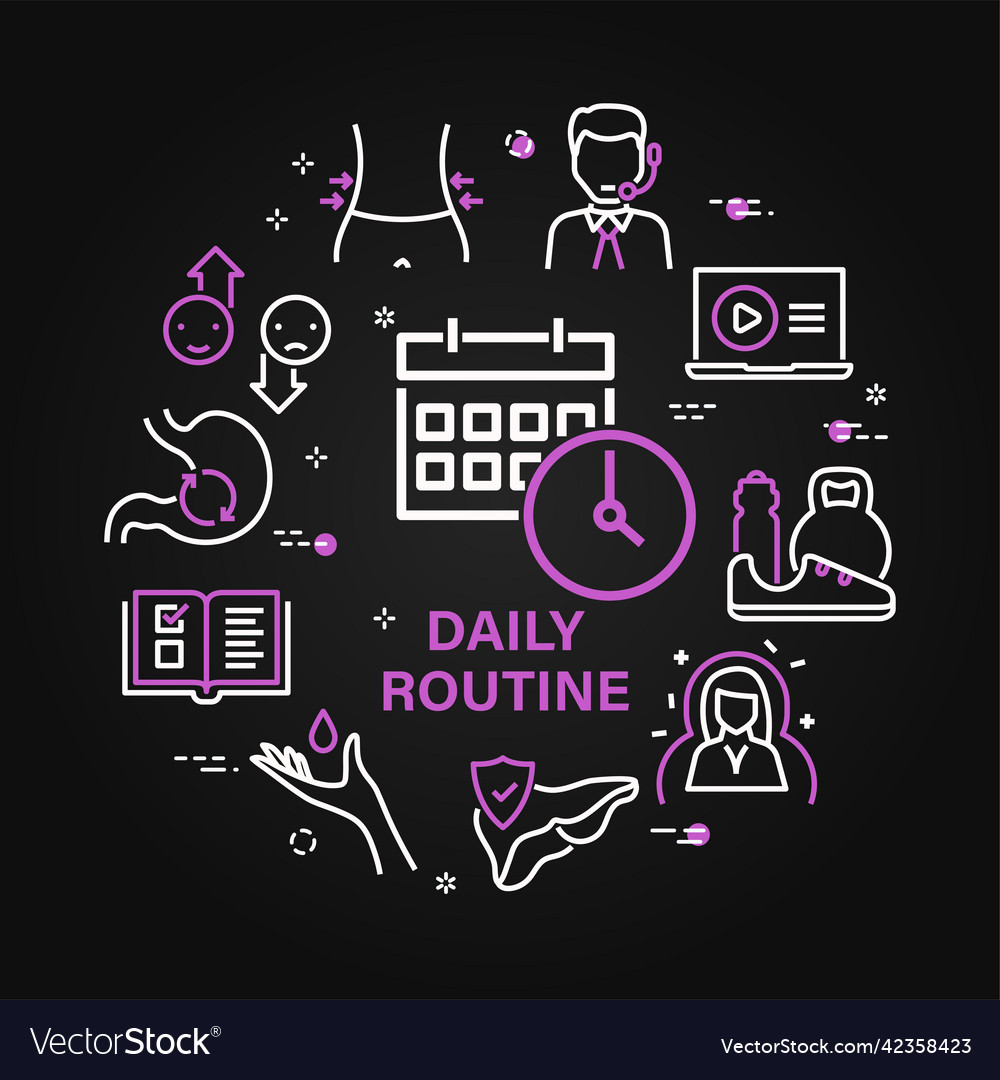 Design with daily routine icons