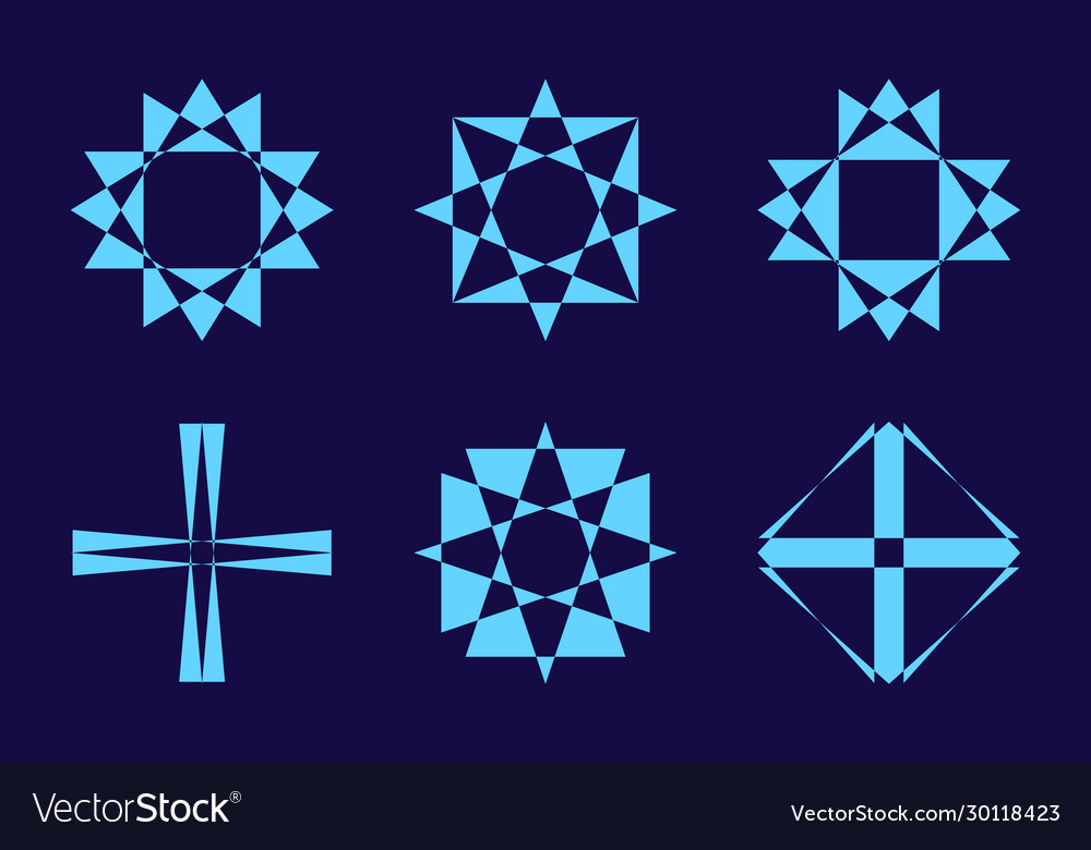 Different abstract geometric design element set