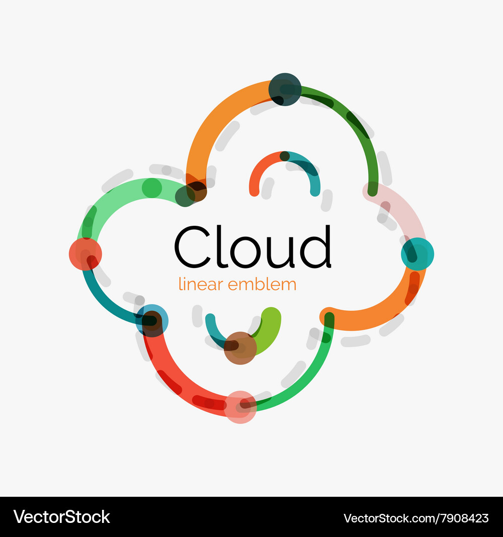 Flat design cloud icon background Royalty Free Vector Image